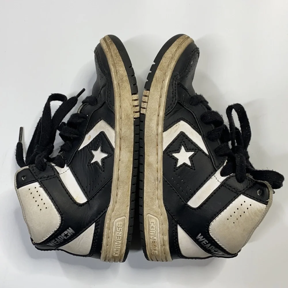 CONVERSE X John VARVATOS JV WEAPON MID HI LEATHER Sneaker Black Youth Size 13